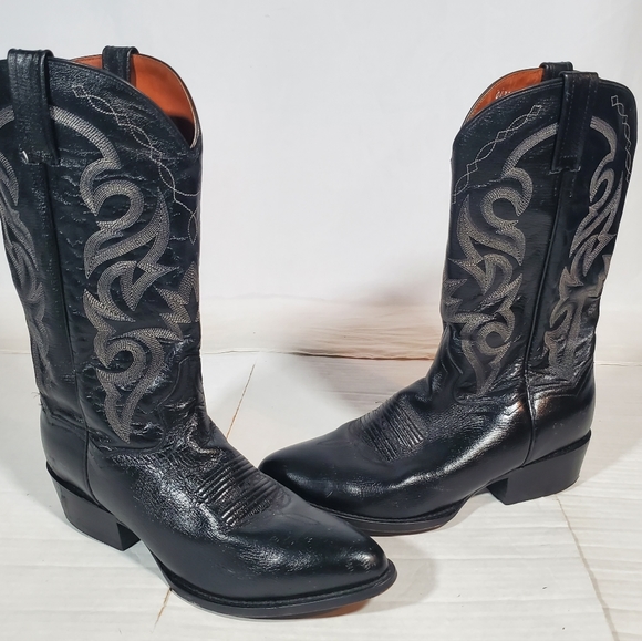 Dan Post Other - DAN POST BLACK LEATHER STITCH MADE IN MEXICO 2110 J COWBOY BOOTS